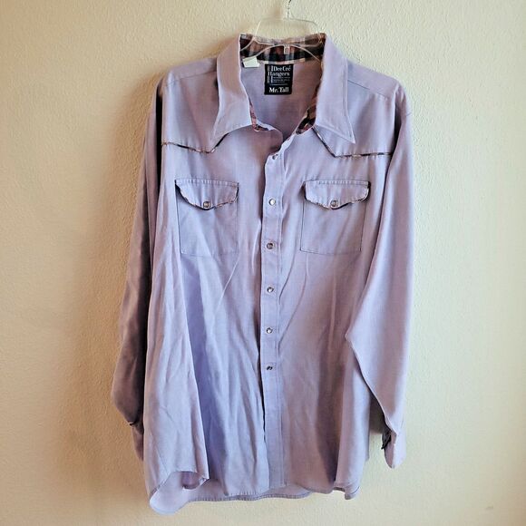 Vintage Dee Cee Rangers Western Shirt Mens XXXL Mr Tall Purple Plaid Trim 3XL - Picture 3 of 16